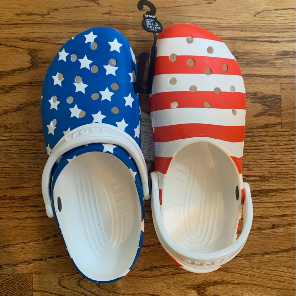NWT CROCS Classic American Crocs, Mens 8, Womens 10